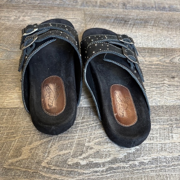 Freebird Black Leather Slide Sandals - Picture 3 of 5
